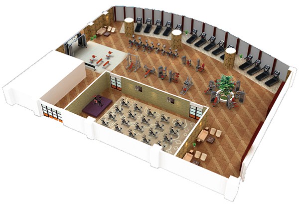 500平方健身房配置方案-广西开元体育健身器材有限公司