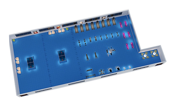 150平方健身房配置方案-广西开元体育健身器材有限公司